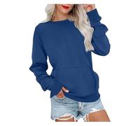 ERICAT Regulatem Sweatshirt, Women's Crewneck Hoodless Sweatshirt, Crew Neck Sweatshirts Women(Blue,M)