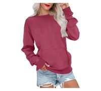 ERICAT Regulatem Sweatshirt, Women's Crewneck Hoodless Sweatshirt, Crew Neck Sweatshirts Women(Carmine,S)