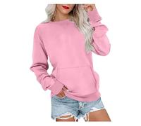 ERICAT Regulatem Sweatshirt, Women's Crewneck Hoodless Sweatshirt, Crew Neck Sweatshirts Women(Pink,M)