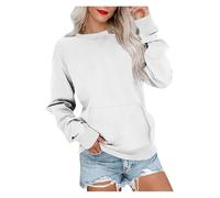 ERICAT Regulatem Sweatshirt, Women's Crewneck Hoodless Sweatshirt, Crew Neck Sweatshirts Women(White,2XL)
