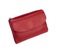 ERICAT Unisex Leather Wallet, Genuine Leather Coin Purse, Small Compact Bifold Pocket Purse With Credit Card Holder, Genuine Wallet(Red)