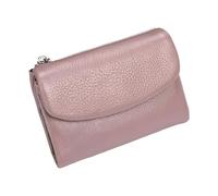 ERICAT Unisex Leather Wallet, Genuine Leather Coin Purse, Small Compact Bifold Pocket Purse With Credit Card Holder, Genuine Wallet(Pink)