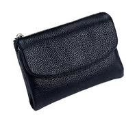 ERICAT Unisex Leather Wallet, Genuine Leather Coin Purse, Small Compact Bifold Pocket Purse With Credit Card Holder, Genuine Wallet(Black)