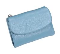 ERICAT Unisex Leather Wallet, Genuine Leather Coin Purse, Small Compact Bifold Pocket Purse With Credit Card Holder, Genuine Wallet(Blue)