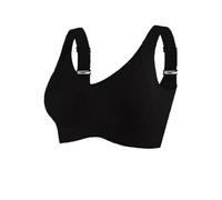 ERICAT Upliftjoys Bra, Women's Ribbed Adjustable Wireless Bras, Breathable Anti Sagging Breast Bras(Black,M)