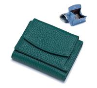 ERICAT Wallet, Foldable Slim Compact Card Holder, Unisex Wallet with Coin Pouch(Dark Green)