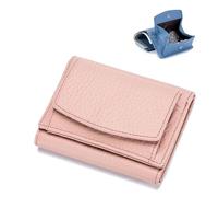 ERICAT Wallet, Foldable Slim Compact Card Holder, Unisex Wallet with Coin Pouch(Light Pink)