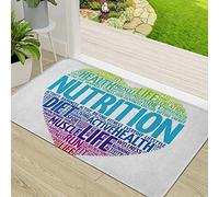 ERICAT Zerbino Ingresso,Analizzando la nutrizione Cuore Word Cloud Fitness Sport Salute Equilibrio,Antiscivolo Assorbente Resistente allo sporco Tappeto Cucina Tappeto Tappeto Entrata Zerbino