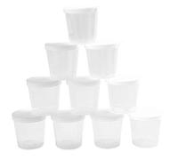 Ericetion 10 Pezzi Medicinali Misura Tazze di Tazza di Misurazione in Plastica 30 Ml con Coperchi Bianchi con Cappuccio a Brocca di Misurazione del Contenitore Trasparente
