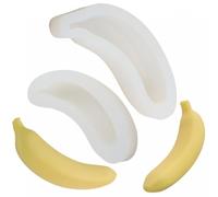 Ericetion 2 Stampi in Silicone a Forma di Banana, Stampi in Silicone 3D per Mousse, Stampi Realistici per Caramelle alla Frutta, Forniture per Cottura in Silicone per Fai Te, Sapone, Budini, Dessert,