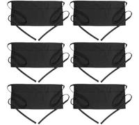 Ericetion 6 Grembiuli Cameriere Neri con 3 Tasche, Bavaglino Chef Nero per Uomini E Donne, per Cucina, Pulizia, Pittura, Giardinaggio