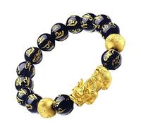 Ericetion Bracciale Braccialetto Blacksidian Feng Shui Amulet Braccialetto Singolo Pi Xiu Braccialetto per Attirare Ricchezza E Buona Fortuna