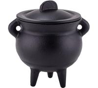 Ericetion Calderone in Ghisa Strega con Coperchio - Mini Calderone in Ghisa per Cucinare, Portacandele, Rituali E Decorazioni, Ideale per Bruciare Incenso E per Fumigazione.
