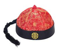 Ericetion Cappello Cinese Cappello Uomo della Dinastia Qing Cappello Orientale Cappello per Costume Cosplay Cappello Imperatore Cinese Cappelli per Prestazioni retrò