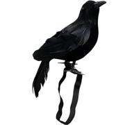 Ericetion Corvo di Halloween sulla Spalla, Statua di Corvo Realistica con Piume Nere E Tracolla, Costume Corvo per Halloween E Cosplay
