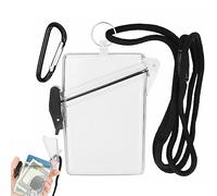 Ericetion Custodia Impermeabile per Badge portacarte ID Scatola Trasparente per Sigarette Porta Badge Verticale con Cordino e Portachiavi