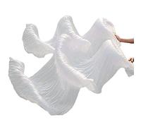 Ericetion Ventagli di Seta per Danza del Ventre Set di ventagli Lunghi Sinistro+Destro per Feste e Performance, ventagli Lunghi di 180 cm