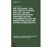Erich Kaufmann Die Gleichheit VOR Dem Gesetz Im Sinne Des Ar (Copertina rigida)