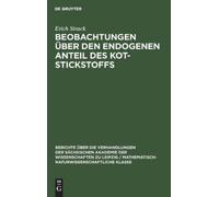Erich Strack Beobachtungen Über Den Endogenen Anteil Des Kot- (Copertina rigida)