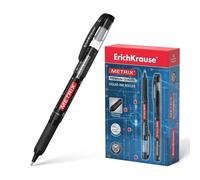 Erichkrause Metrix - Penna classica roller con inchiostro gel ad asciugatura rapida - Corpo in plastica leggera - Colore nero NEW