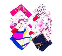 ericotry 10 sciarpe quadrate in raso da donna e ragazza, alla moda, stampate, sciarpe, cerchietto per capelli (colore casuale), x, M