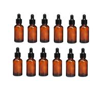 ericotry 12 flaconi vuoti da 20 ml, ricaricabili, in vetro ambrato, con pipetta contagocce in vetro, per oli essenziali e altri liquidi, confezione da 12