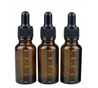 ericotry 3 Pcs Vuota Riutilizzabile In Vetro Ambrato Contagocce Graduato Bottiglia di Olio Essenziale di Cosmetici Elite Contenitore di Liquido Vaso di Presina con Pipetta di Vetro Contagocce