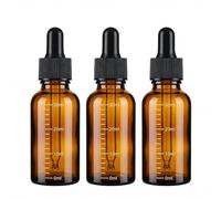 ericotry 3 Pcs Vuota Riutilizzabile In Vetro Ambrato Contagocce Graduato Bottiglia di Olio Essenziale di Cosmetici Elite Contenitore di Liquido Vaso di Presina con Pipetta di Vetro Contagocce