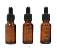 ericotry 3 Pcs Vuota Riutilizzabile In Vetro Ambrato Contagocce Graduato Bottiglia di Olio Essenziale di Cosmetici Elite Contenitore di Liquido Vaso di Presina con Pipetta di Vetro Contagocce