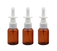 ericotry 6 flaconi spray nasali in vetro vuoti ricaricabili per nebulizzazione fine, contenitori per pompe detergenti per applicazioni saline color argento colloidale (marrone, 30 ml)