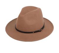 ericotry Cappello Fedora Classico Unisex in Misto Lana con Fibbia per Cintura, Cappello a Tesa Larga, Cappello da Derby per Chiesa, Jazz, Trilby, Berretti per Uomini e Donne, Feste di Nozze, Talent