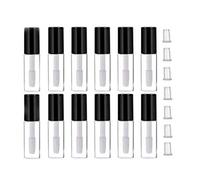 ericotry Confezione da 12 mini flaconi vuoti per lucidalabbra per labbra, per bottiglie fai da te, rossetto, campione, contenitori con applicatore a bacchetta (3 ml/trasparente)