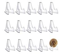 Ericrise 15 Pezzi Portamonete Espositore, Mini Cavalletto in Acrilico Trasparente Moneta Porta Cavalletto Supporto Display Multifunzione per Monete Sfida Medaglie Distintivi