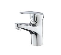 Eridanus Rubinetto per lavabo e bagno, con tubi di collegamento, design classico, 140 x 135 x 45 mm, in metallo cromato con cartuccia in ceramica