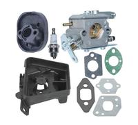 ERIHJOX Collettore carburatore Motosega Adatto for 350 351 370 371 420 33-29 W Guarnizione Candela Sostituzione 5300718-21