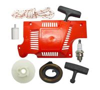 ERIHJOX Kit di avviamento a Strappo con puleggia, Corda, Impugnatura, Filtro, Candela, Adatto for Motosega di Ricambio 50, 51 e 55