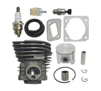 ERIHJOX Kit Fasce Elastiche Cilindro pistone da 44 mm Adatto for Motosega 350 346 351 353 Sostituisci 503869971 W Guarnizione Filtro decompressione