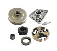 ERIHJOX Kit ingranaggio a Vite Senza fine con Ruota dentata for Tamburo Frizione da 3/8" Adatto for Parti di Motosega 61 66 266 268 272 272XP