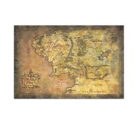 Grupo Erik: Poster Il Signore degli Anelli - Mappa della Terra di Mezz, Poster da parete il Signore degli Anelli, 61 x 91.5 cm, carta lucida, Poster da muro, incorniciabile