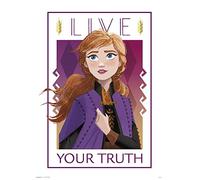 Erik Stampa su Tela Disney Frozen - Live Your Truth, Multicolore, 30 x 40 cm