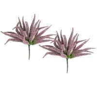 Erika, 25 cm, set da 2 pezzi, Erika, Eridenkerberba, Artificiale, Arbusto, Pianta decorativa come un vero bouquet, decorazione da tavolo, pianta autunnale, bouquet, floristica