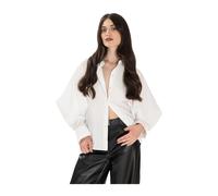 Erika Cavallini, ,Blouses & Shirts ,Donna ,Bianco ,L Camicia con maniche ampie con spacchi cotone