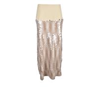 Erika Cavallini, ,Skirts ,Donna ,Beige ,L Gonna Lunga con Paillettes e Zip