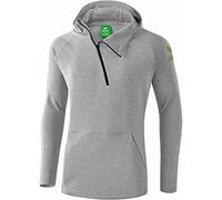 Erima 2071812, Hooded Sweatshirt Unisex Bambini, Grigio Chiaro Melange/Twist of Lime, 128