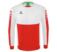Erima Adulti Casual Felpa Six Wings, Rosso/Bianco, L