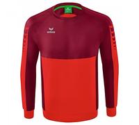 Erima Adulti Casual Felpa Six Wings, Rosso/Bordeaux, L