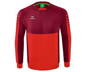 Erima Adulti Casual Felpa Six Wings, Rosso/Bordeaux, L