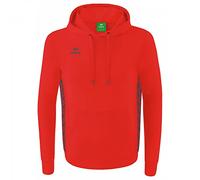 Erima Bambini Essential Team Felpa con Cappuccio, Rosso, 140