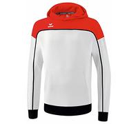 Erima „Change by Felpa con Cappuccio, Bianco/Rosso/Nero, XL Uomo