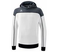 Erima „Change by Felpa con Cappuccio, Bianco/Slate Grey/Nero, 152 Unisex - Bambini e Ragazzi